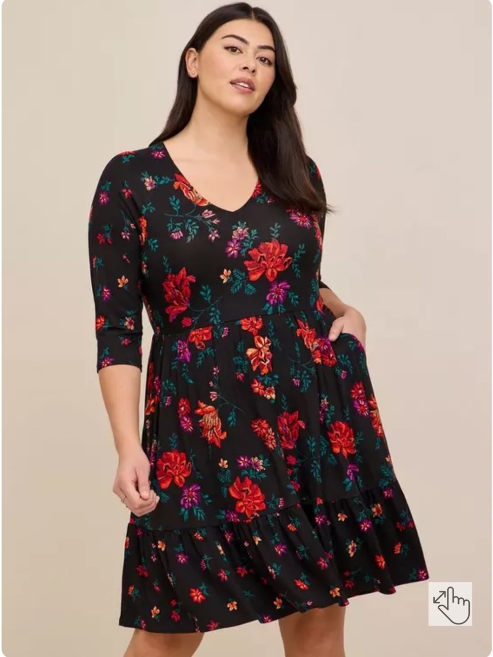 NWT TORRID Super Soft Skater Dress floral cottagecore comfy pockets 18/20 bloom